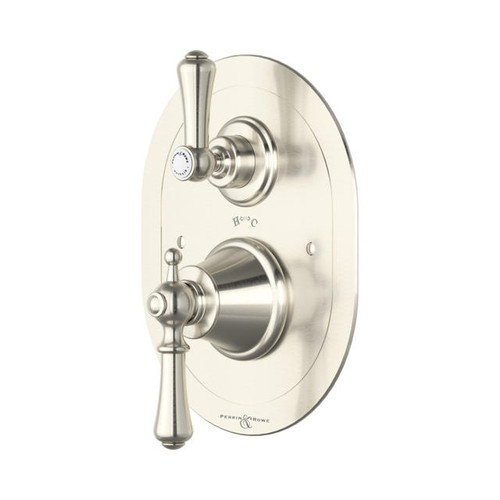 Perrin & Rowe 5756 Concealed Thermostatic Shower Valve, Lever Handles - Pewter