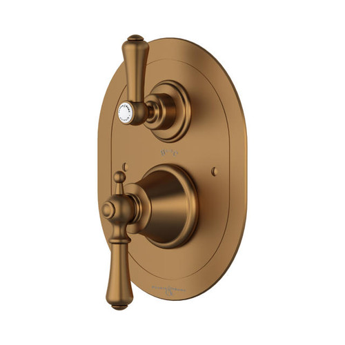 Perrin & Rowe 5756 Concealed Thermostatic Shower Valve, Lever Handles - English Bronze