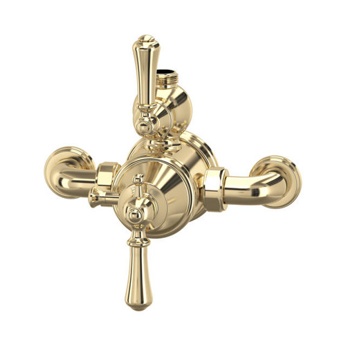 Perrin & Rowe 5751 Exposed Thermostatic Shower Valve, Lever Handles - Gold