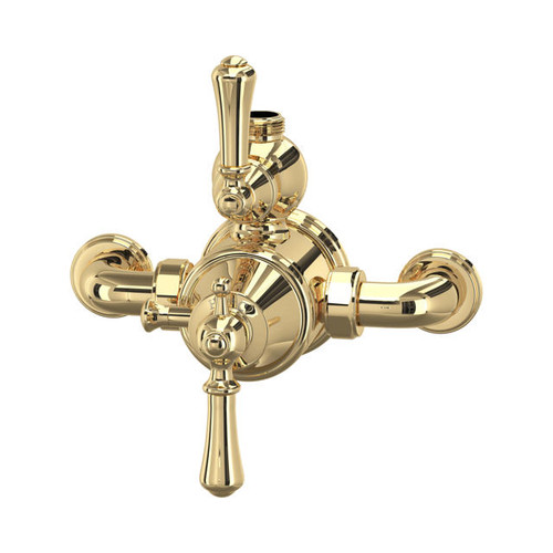 Perrin & Rowe 5751 Exposed Thermostatic Shower Valve, Lever Handles - Polished Brass