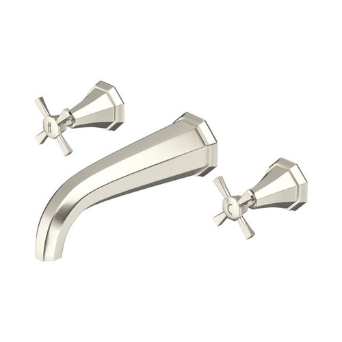 Perrin & Rowe 3181 Three Hole Bath Filler Tap, Crosshead Handles - Pewter