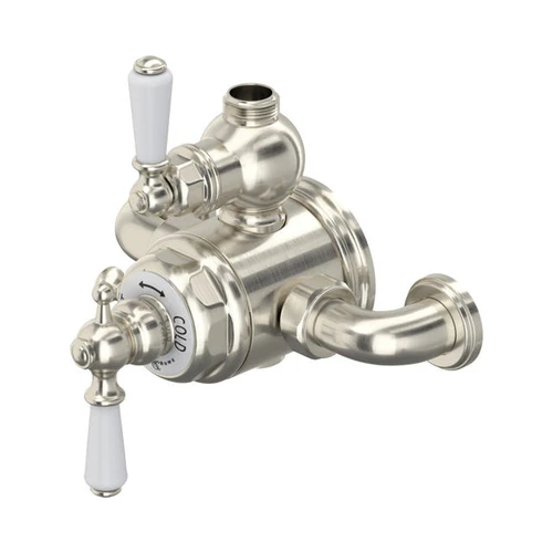 Perrin & Rowe 5550 Exposed Thermostatic Shower Valve, Lever Handles - Pewter