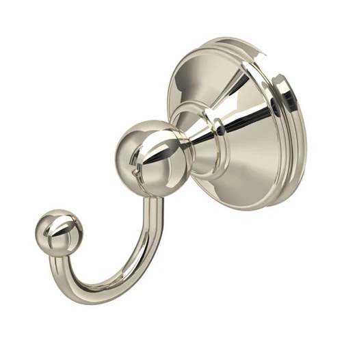 6621 Perrin and Rowe Wall Mounted Single Robe Hook - Nickel