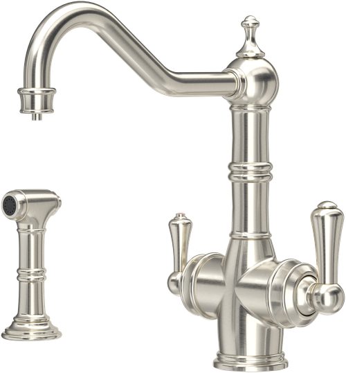 Perrin & Rowe 1770 Celeste 3 in 1 Instant Hot Water Kitchen Mixer Tap and Rinse - Pewter