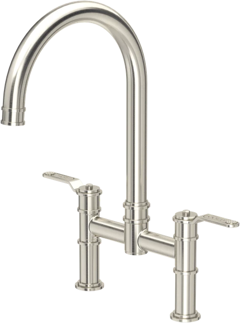 Perrin & Rowe Armstrong 4593HT Bridge Mixer Tap with Textured Handle - Pewter