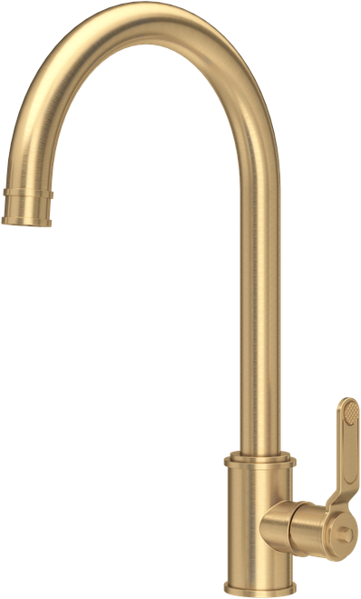Perrin & Rowe Armstrong 4512HT Single Lever Mixer Tap with Textured Handle - Satin Brass