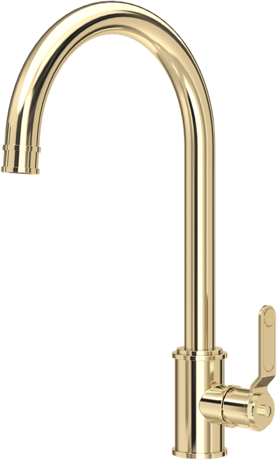 Perrin & Rowe Armstrong 4512HT Single Lever Mixer Tap with Textured Handle - Gold