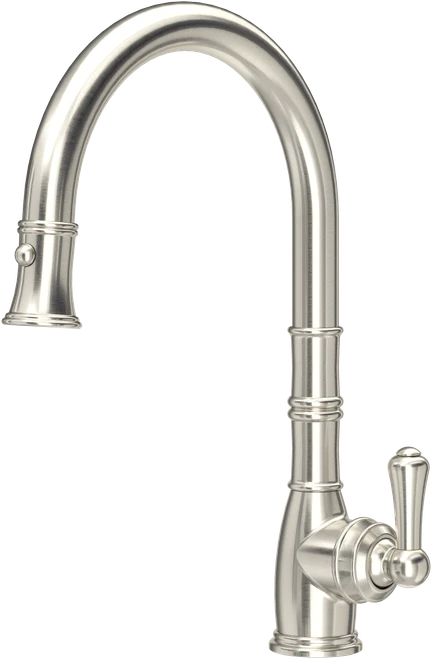 Perrin & Rowe Aquitaine 4744 with Single Lever and Pull-Down Rinse Tap - Pewter