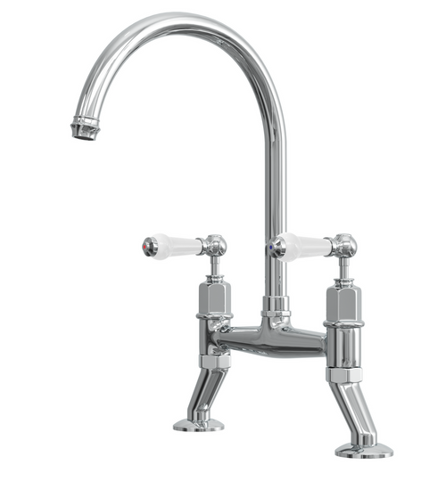 Artisan Mayfair Bridge Kitchen Tap with Lever Handles - Chrome Artisan Mayfair Bridge Kitchen Tap with Lever Handles - Chrome