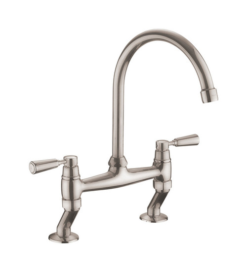 Rangemaster Belfast Bridge Dual Lever Mixer Tap - Brushed Rangemaster Belfast Bridge Dual Lever Mixer Tap - Brushed
