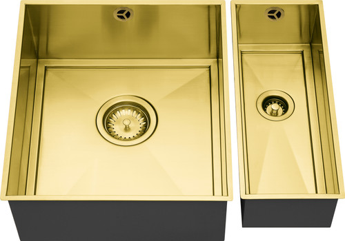 1810 AXIXUNO SET A - 355U & 150U Undermount 1.5 Bowl Sink - Gold Brass 1810 AXIXUNO SET A - 355U & 150U Undermount 1.5 Bowl Sink - Gold Brass