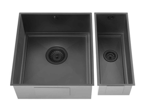 1810 AXIXUNO SET A - 355U & 150U Undermount 1.5 Bowl Sink - Matte Black 1810 AXIXUNO SET A - 355U & 150U Undermount 1.5 Bowl Sink - Matte Black