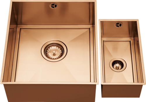 1810 AXIXUNO SET B - 355U & 150U Undermount 1.5 Bowl Sink - Copper 1810 AXIXUNO SET B - 355U & 150U Undermount 1.5 Bowl Sink - Copper
