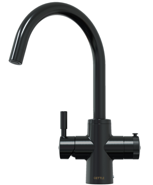 QETTLE Original 4 in 1 Round Black Boiling Water Tap with 7L Tank