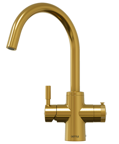 QETTLE Original 4 in 1 Round Gold Boiling Water Tap with 7L Tank