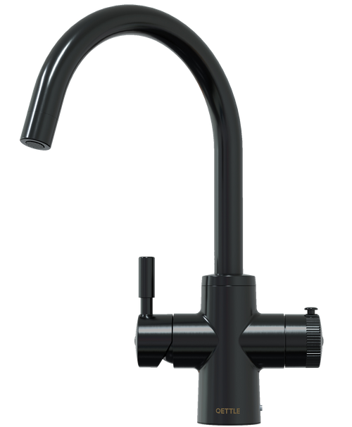 QETTLE Original 4 in 1 Round Black Boiling Water Tap with 2L Tank