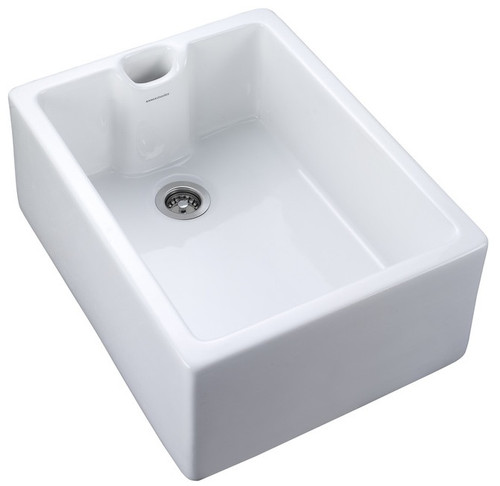Rangemaster Classic Belfast Fire-Clay Single Bowl Ceramic Kitchen Sink - White