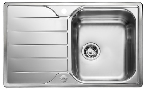 Rangemaster Albion Single Bowl Compact Inset Stainless Steel Kitchen Sink - Polished