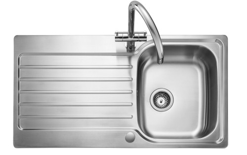 Rangemaster Atlanta Single Bowl Inset Stainless Steel Kitchen Sink - Brushed