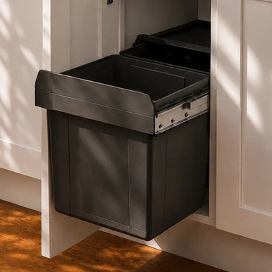 Austen & Co. 30L Built-In Hinged Cupboard Kitchen Bin - 2 Compartments