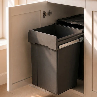 Austen & Co. 60L Built-In Hinged Cupboard Kitchen Bin - 2 Compartments