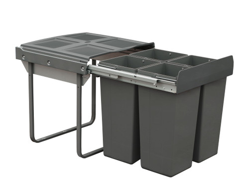 Austen & Co. 68L Built-In Hinged Cupboard Kitchen Bin - 4 Compartments