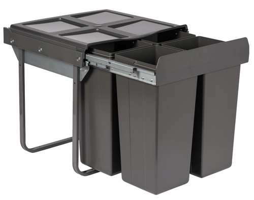 Austen & Co. 68L Built-In Hinged Cupboard Kitchen Bin - 4 Compartments