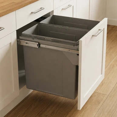 Austen & Co. 90L Pull Out Cupboard Kitchen Bin - 2 Compartments