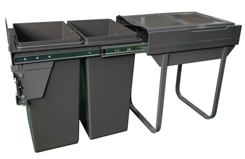 Austen & Co. 60L Pull Out Cupboard Kitchen Bin - 2 Compartments