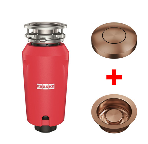  Franke 75 Waste Disposal Unit with Round Air Switch and Flange - Copper