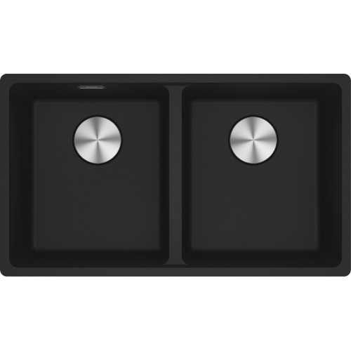 Franke Maris MRG 620-35-35 Fragranite Inset 2 Bowl Kitchen Sink - Matt Black