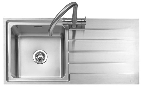 Caple Rello 100 Single Bowl with Right Hand Drainer Stainless Steel Kitchen Sink