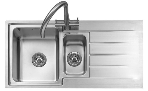 Caple Rello 1.5 Bowl with Right Hand Drainer Stainless Steel Kitchen Sink
