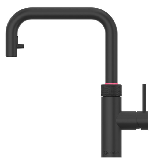 Quooker Flex Square Pull Out Boiling Water Black Tap with Tank
