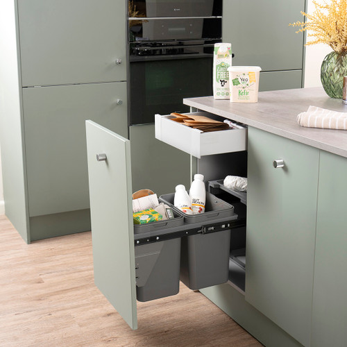 Caple Side Mounted 36L Duo Pull Out Bin