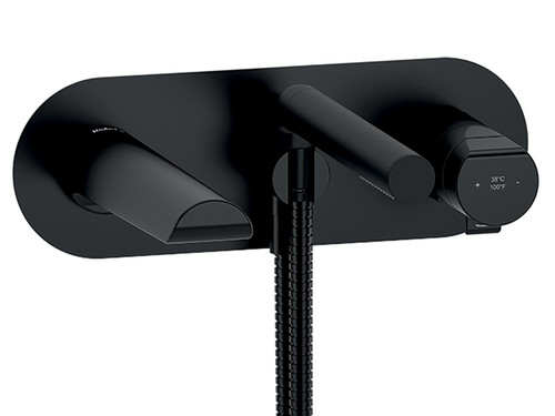 Riobel Parabola Wall Mounted Bath Shower Mixer Tap - Black
