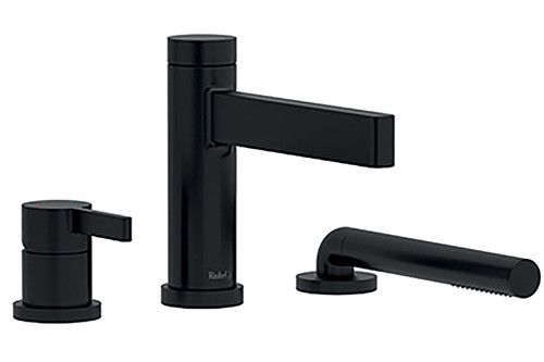Riobel Paradox Deck Mounted Bath Shower Mixer Tap - Black