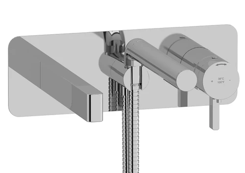 Riobel Paradox Wall Mounted Bath Shower Mixer Tap - Chrome