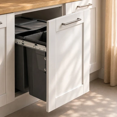Austen & Co. 68L Built-In Pull Out Cupboard Kitchen Bin - 4 Compartments