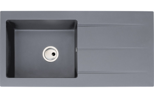 Abode Zero Metallic Grey Kitchen Sink with Drainer Sinks