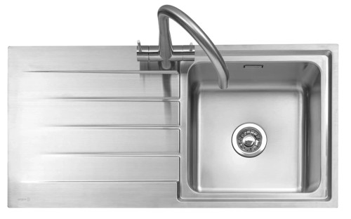 Caple Rello 100 Single Bowl with Left Hand Drainer Stainless Steel ...