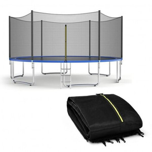 Trampoline Replacement Protection Enclosure Net with Zipper-12 ft - Color: Black - Size: 12 ft D681-TW10020