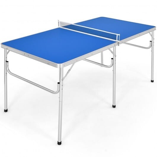 60 Inch Portable Tennis Ping Pong Folding Table with Accessories-Blue - Color: Blue D681-SP37197BL