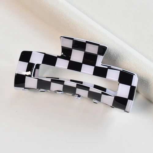 Checkered Hair Claw Clip