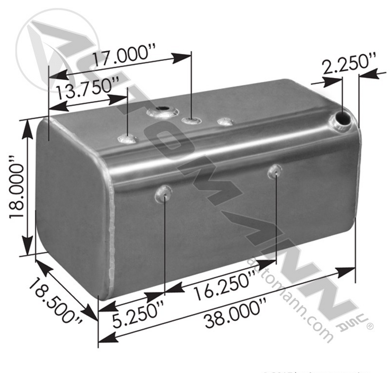 Fuel Tank Rectangular for Freightliner: 576.46055180DRFLX