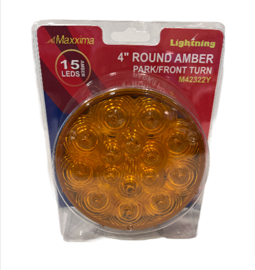 Maxxima 15 LED Amber 4" Round Park/Front & Turn Light