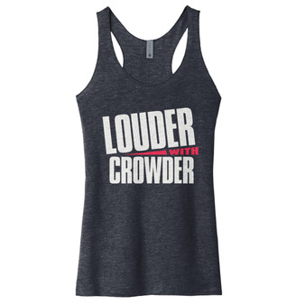 Louder With Crowder White Print - Tri-Blend Women's Tank