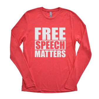 Free Speech Matters White Print -  Tri-Blend Long Sleeve