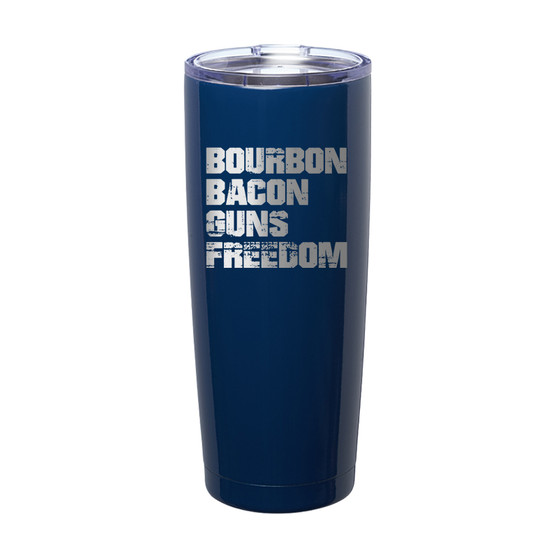 Bourbon Bacon Guns Freedom Laser Etched Tumbler