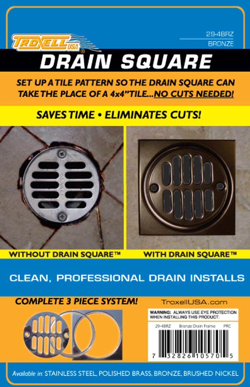 4.5" Bronze Shower Drain Frame Kit TroxellUSA